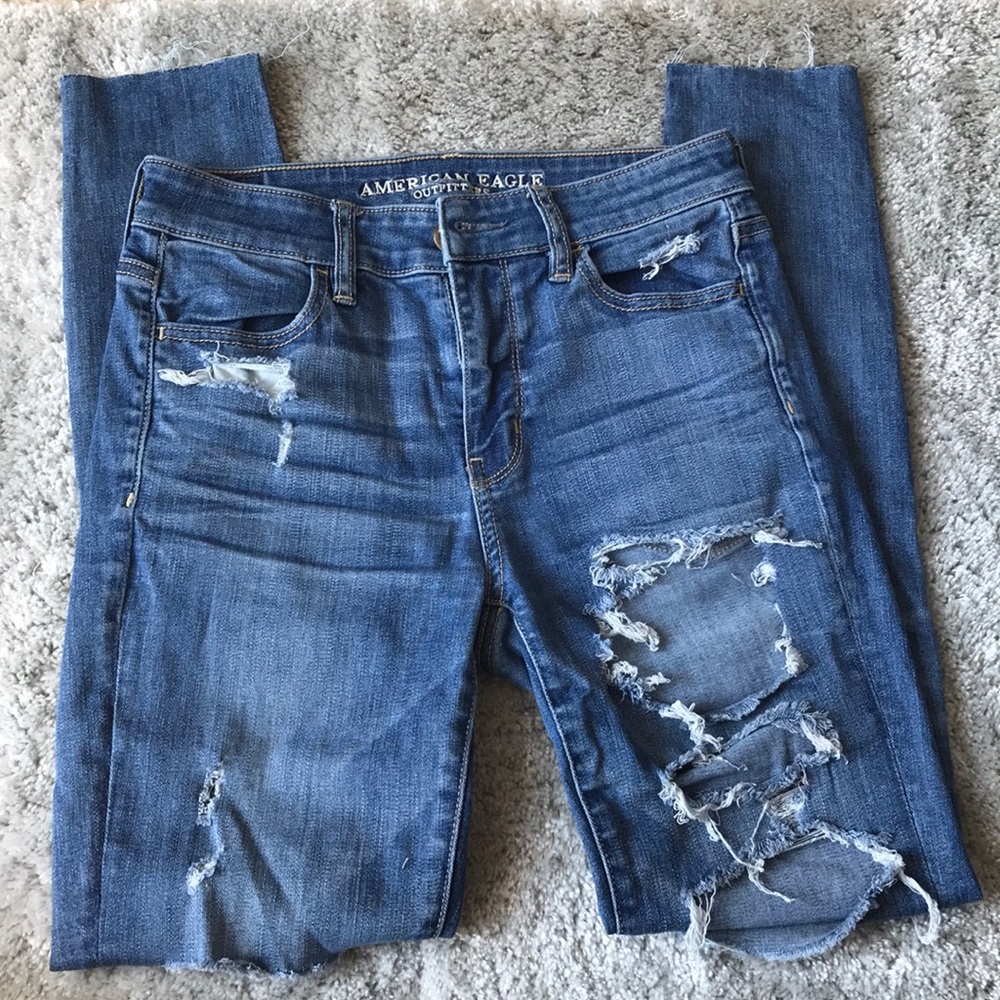 American Eagle Blue Ripped Jeans